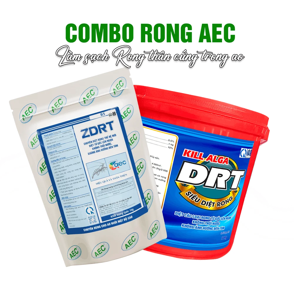Combo xử lý rong trong ao tôm bằng ZDRT và Kill Alga DRT