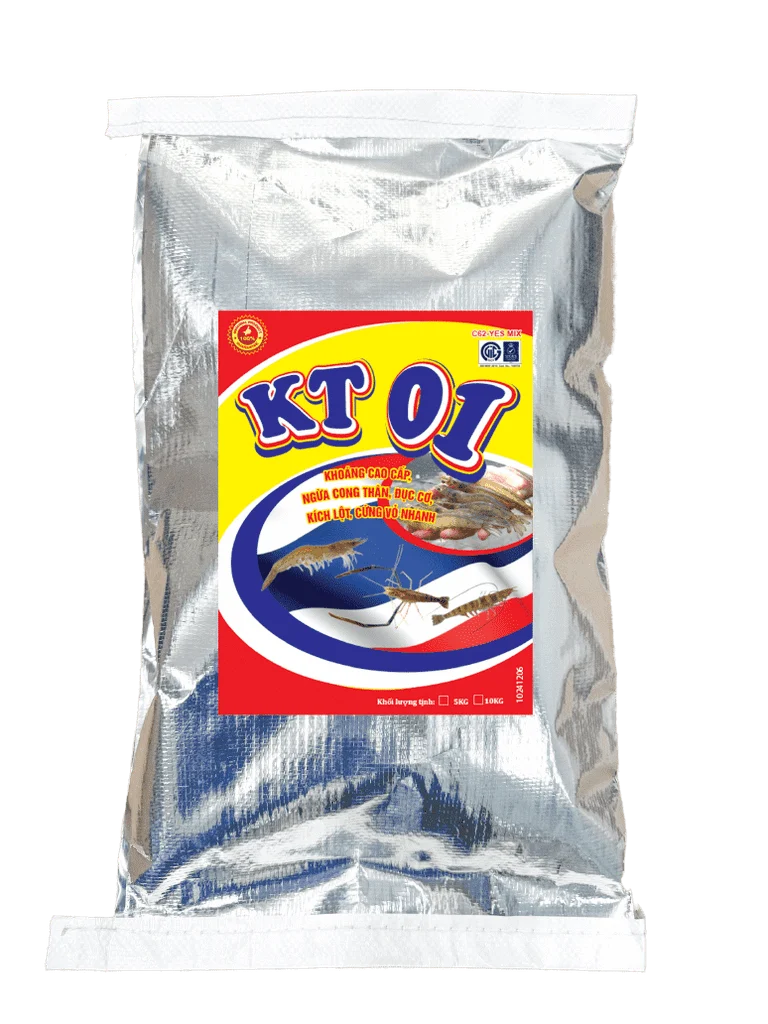 KT 01 | Khoáng phòng tôm bị đục cơ, ngừa cong thân, kích lột và giúp tôm cứng vỏ nhanh