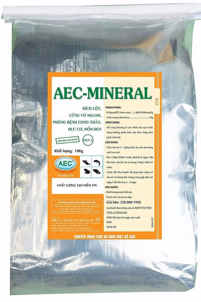 Aec-Mineral - Bổ sung khoáng Kali cần thiết cho sự phát triển của tôm